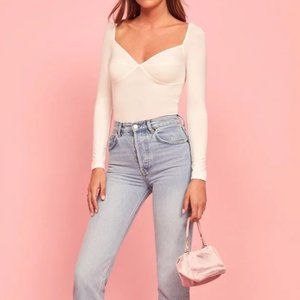 NWT Reformation Heather Bodysuit Ivory White